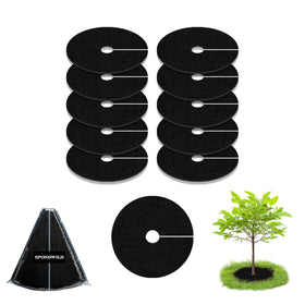SPONDWILD 16-inch tree mulch ring on soil helps weed suppression and moisture retention.