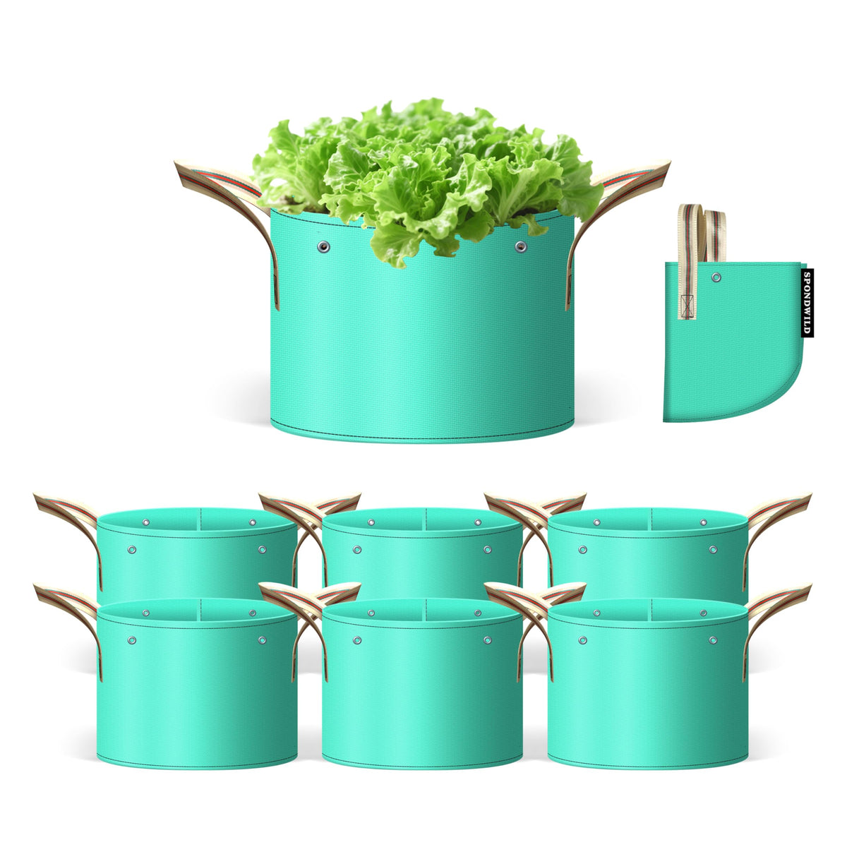 SPONDWILD grow bags packaged for easy setup