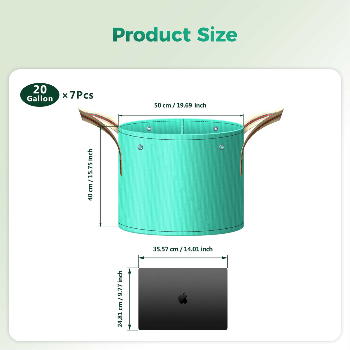 SPONDWILD bottom drainage holes promote aeration and healthy root growth in grow bags