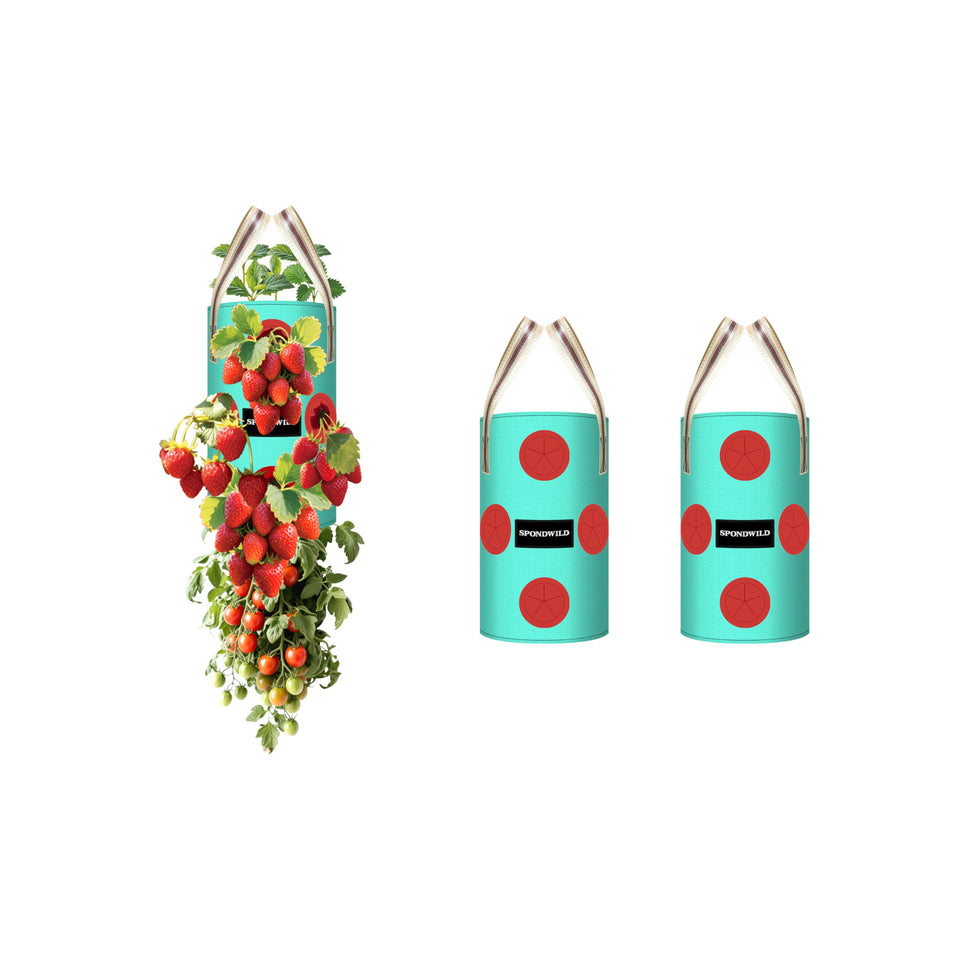 SPONDWILD hanging strawberry planter 1gal, UV-resistant and space-saving.