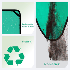 SPONDWILD mat in kitchen counter setting shows mess containment and easy cleanup.