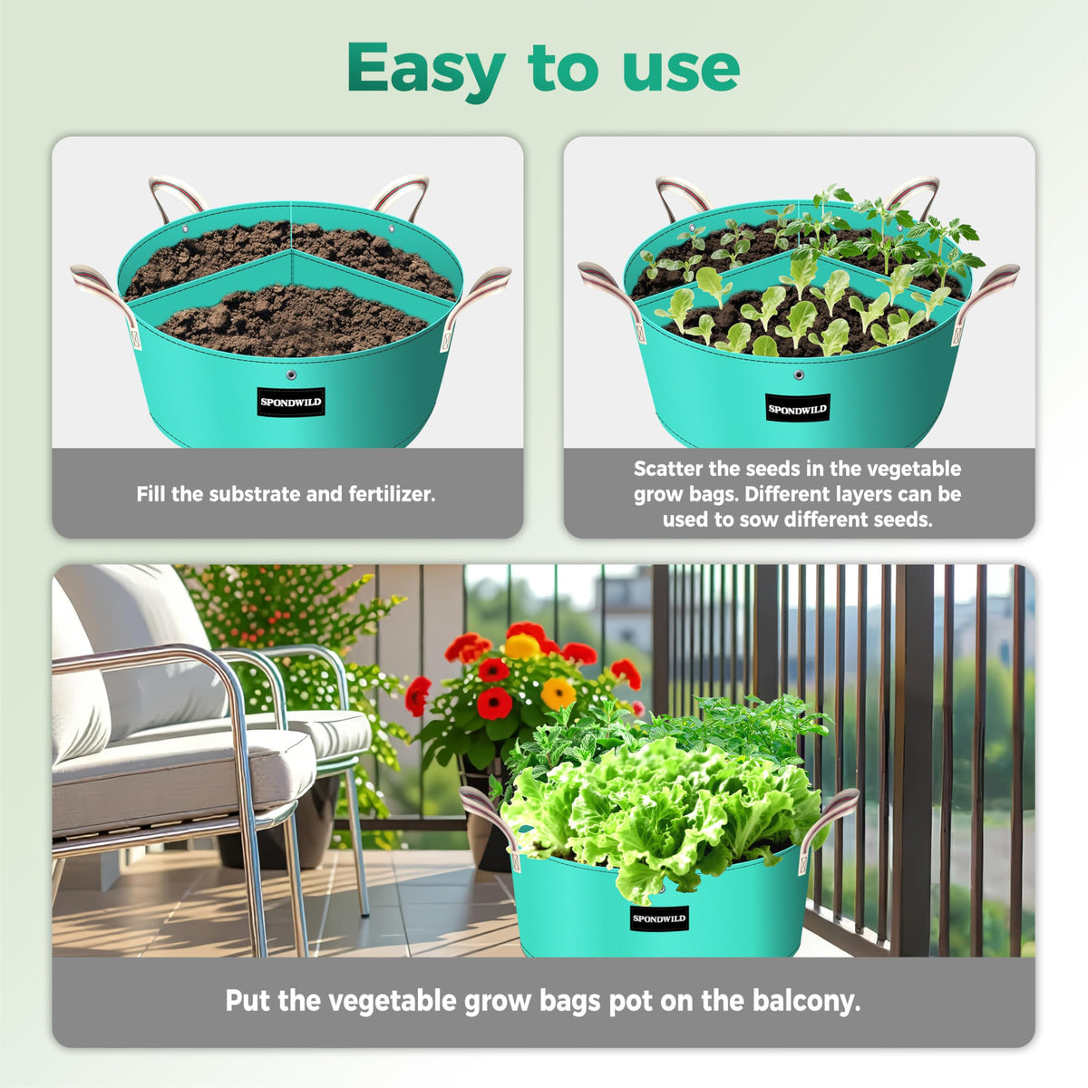 SPONDWILD Upgraded reusable PE material supports multi-season gardening