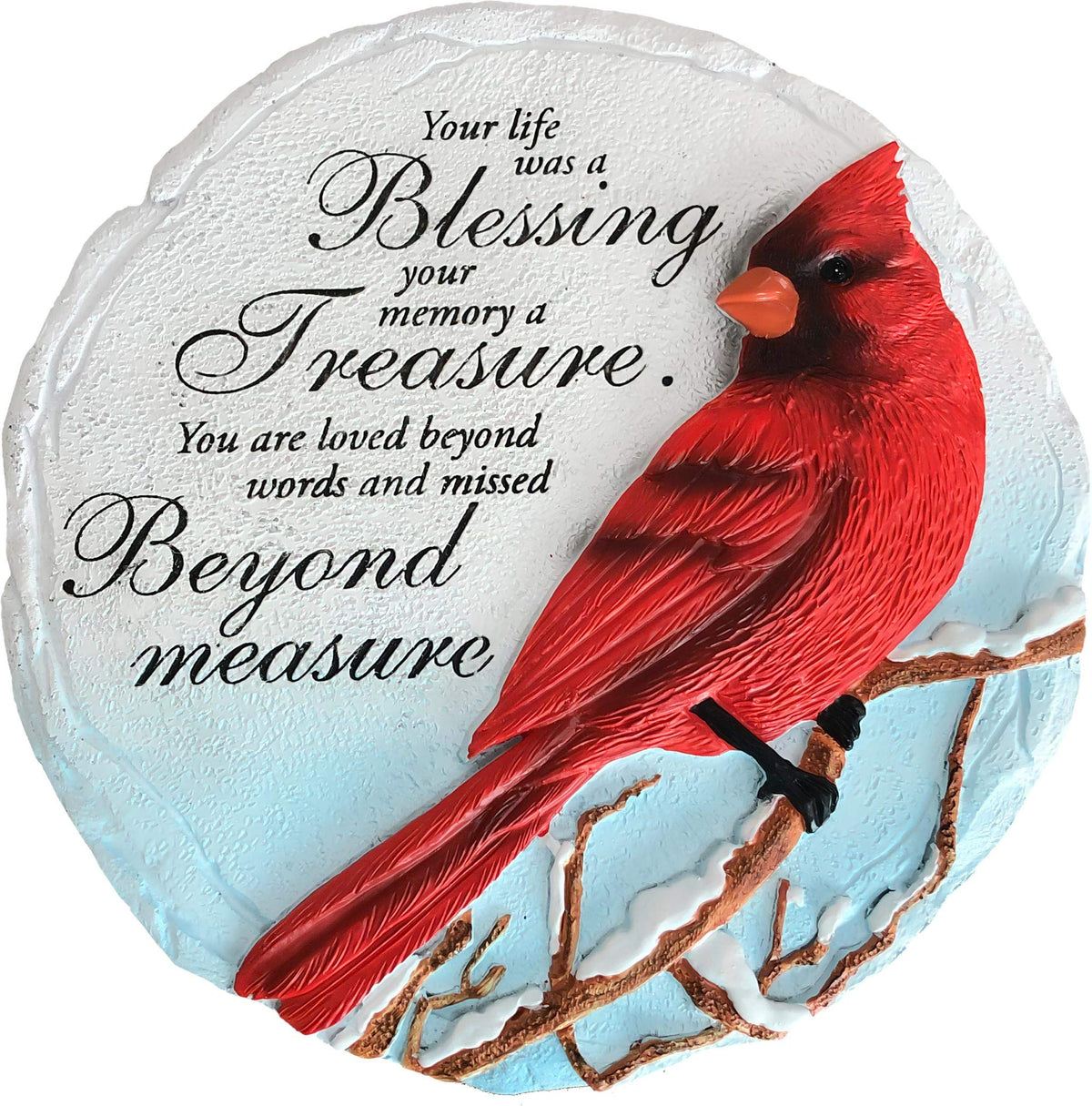 Spoontiques Cardinal Garden Stepping Stone with vibrant hand-painted detail.