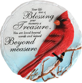 Spoontiques Cardinal Garden Stepping Stone with vibrant hand-painted detail.