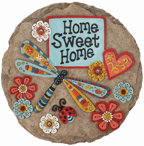 Spoontiques dragonflies garden stone adds whimsy and color to outdoor spaces.