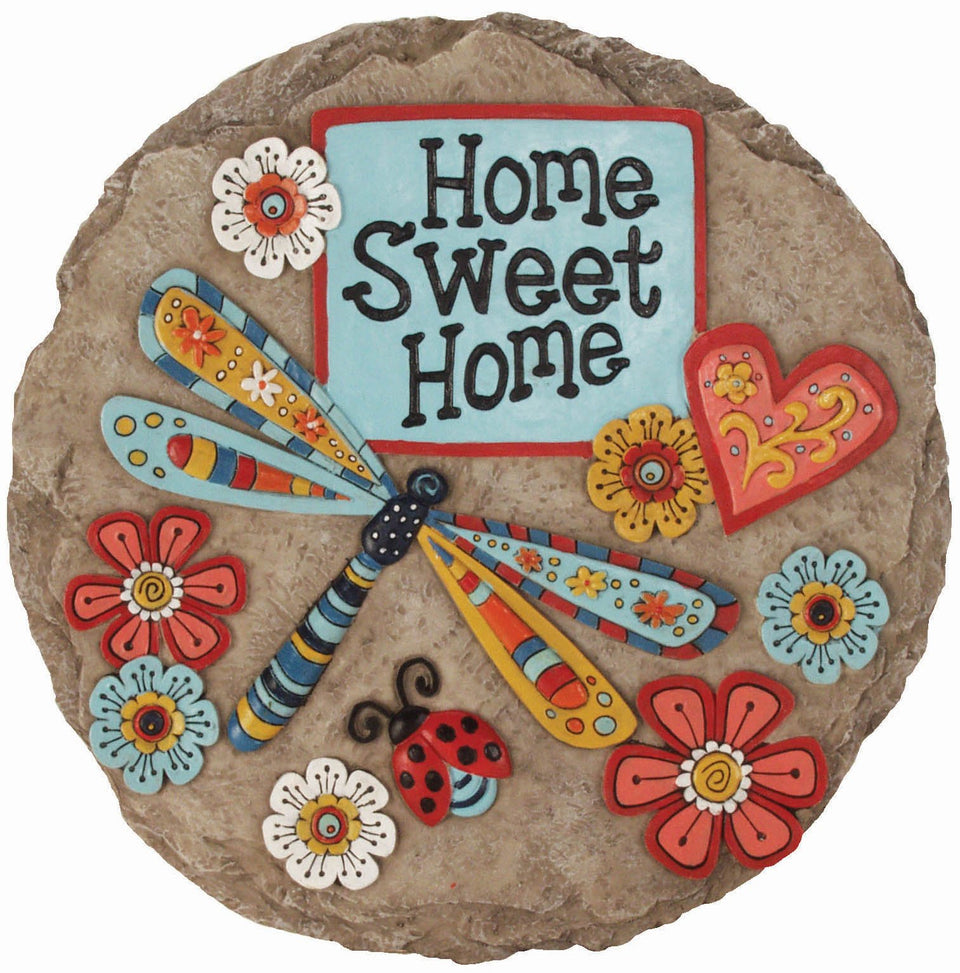 Spoontiques dragonflies garden stone adds whimsy and color to outdoor spaces.