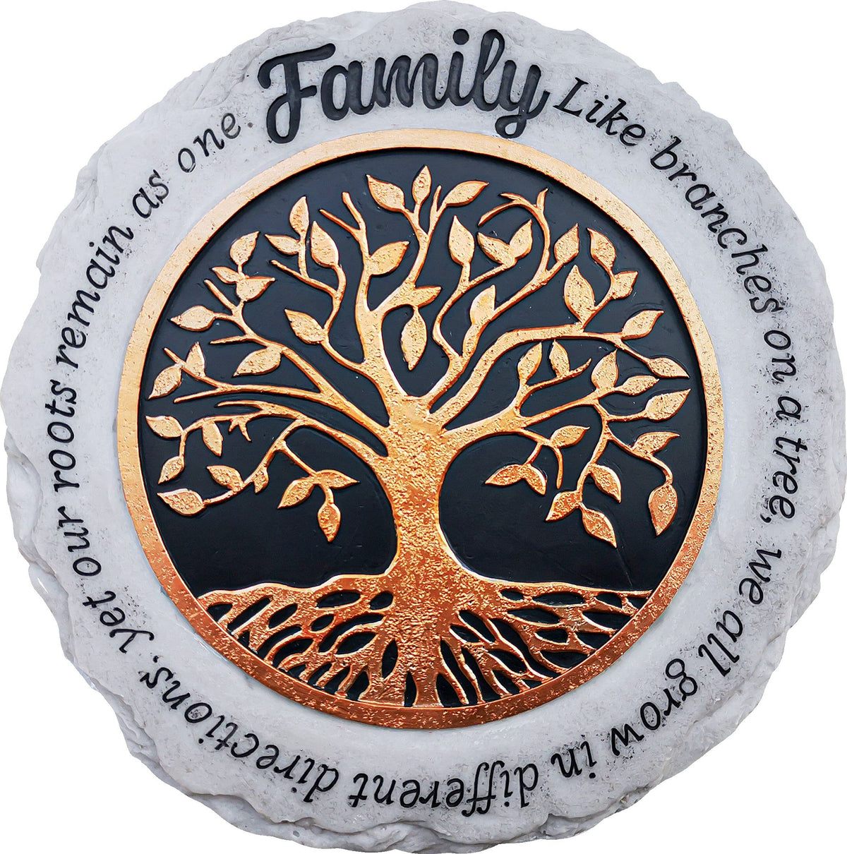 Spoontiques family stepping stone enhances garden entry with a welcoming decorative feature