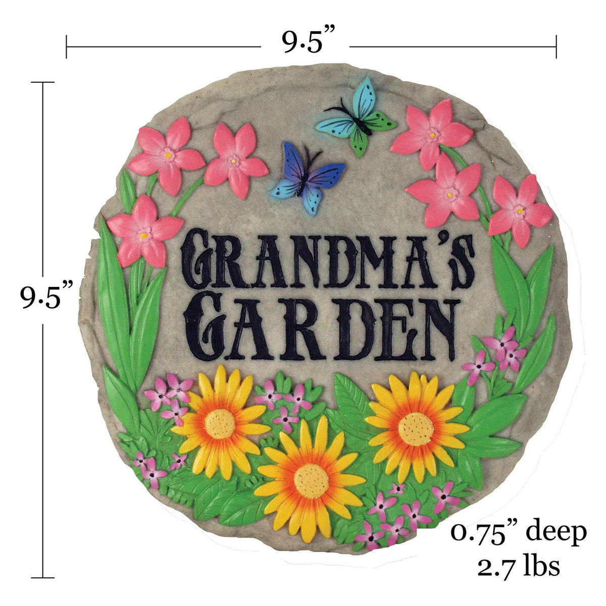 Vivid hand-painted colors emphasize garden charm and seasonal décor potential.