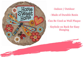 Spoontiques stepping stone measures about 9.6 inches for porch accents.