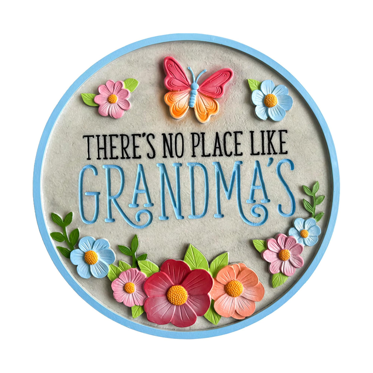 Spoontiques No Place Like Grandma's stepping stone, hand-painted garden decor for outdoor paths.