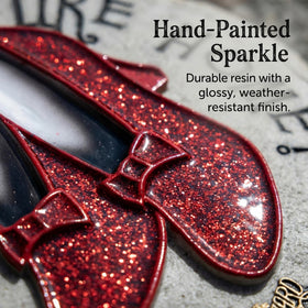 Spoontiques Ruby Slippers stepping stone with hardware on back for wall hanging