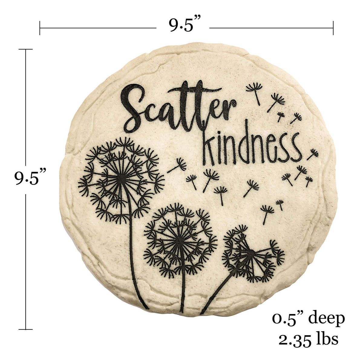 Spoontiques Scatter Kindness stepping stone floral design enhances welcoming mood.