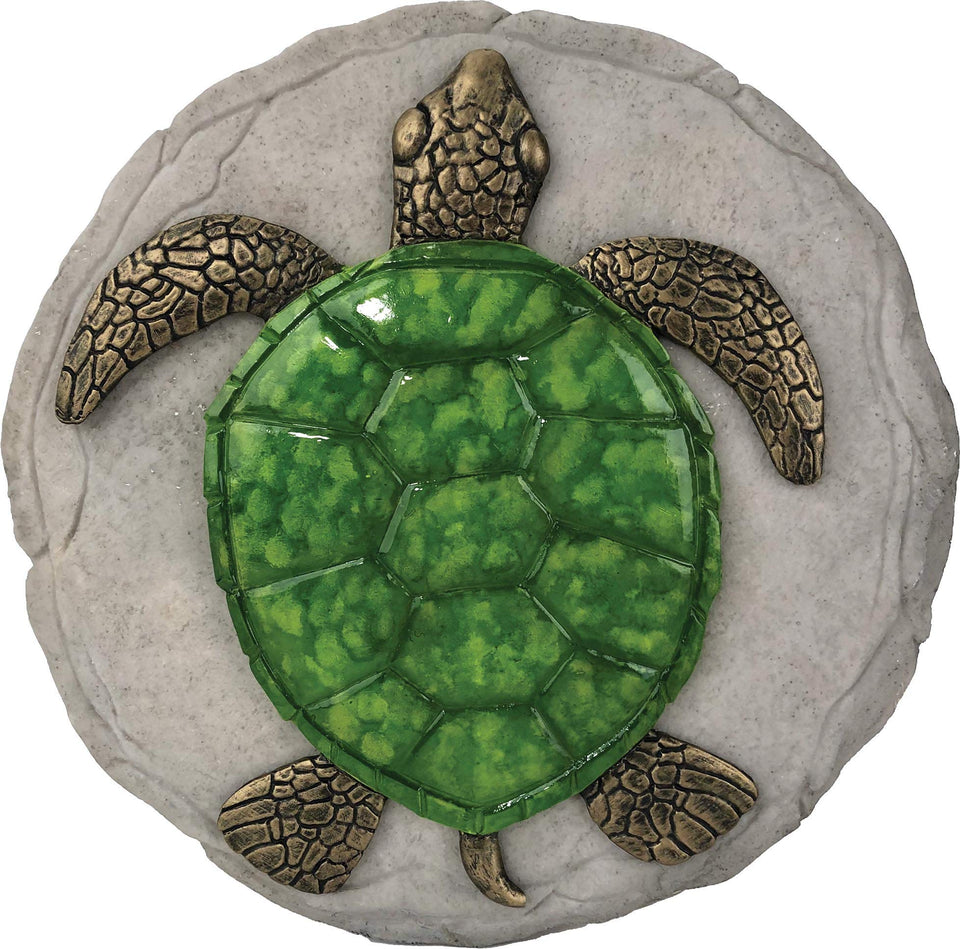Spoontiques turtle stepping stone brightens outdoor garden with durable color
