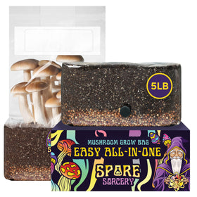 SPORE SORCERY 5-lb grow bag injection port for quick inoculation and harvests