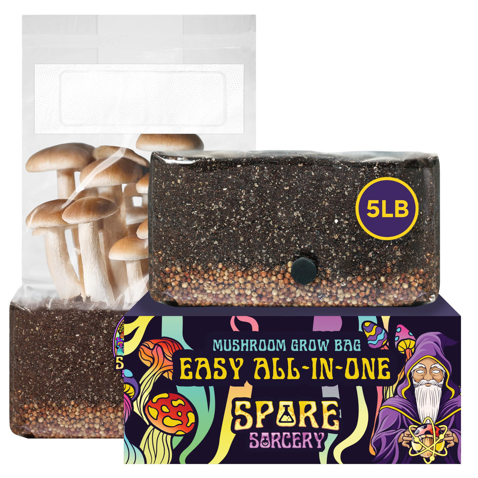 SPORE SORCERY 5-lb grow bag injection port for quick inoculation and harvests