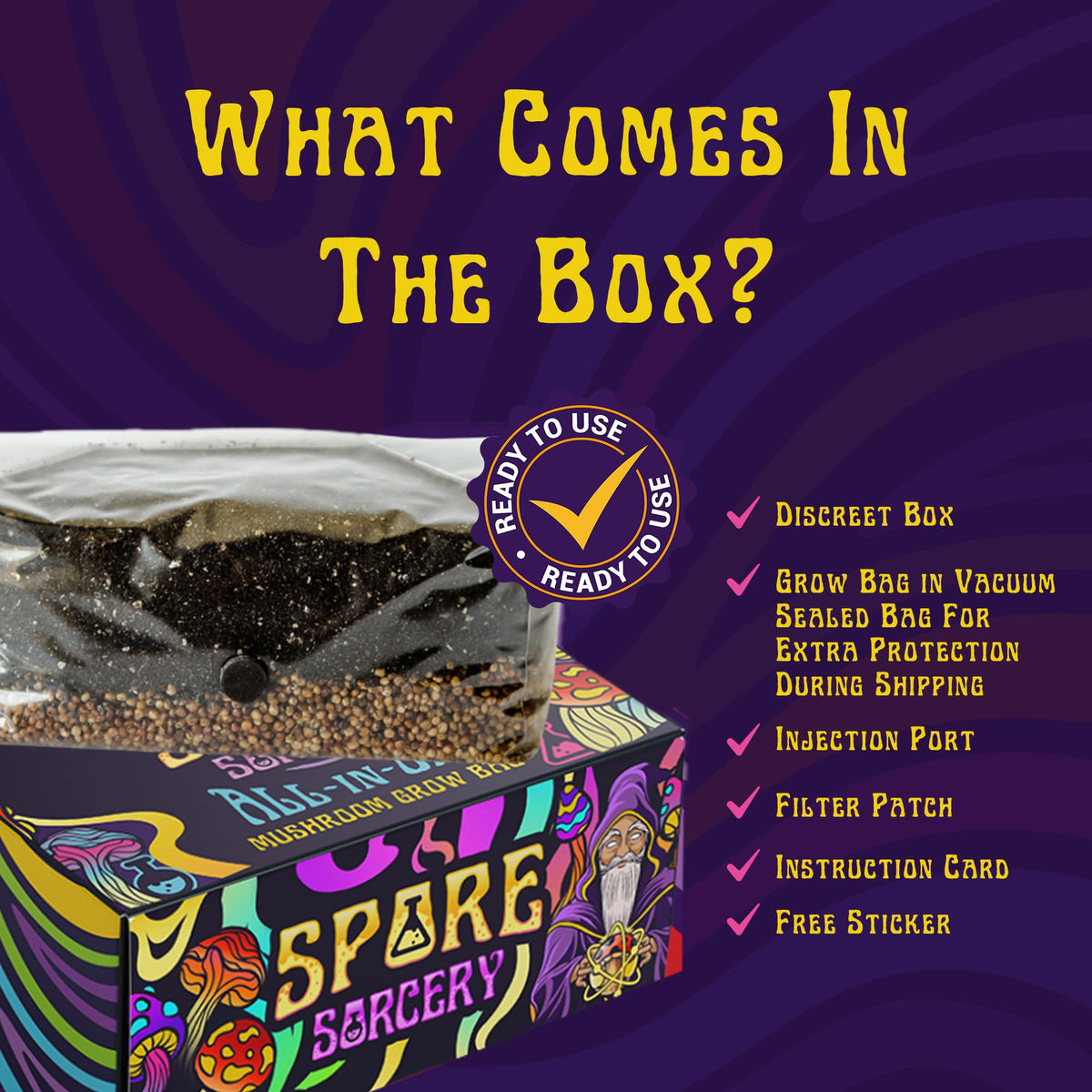 SPORE SORCERY lab-grade bag design for reliable yields.