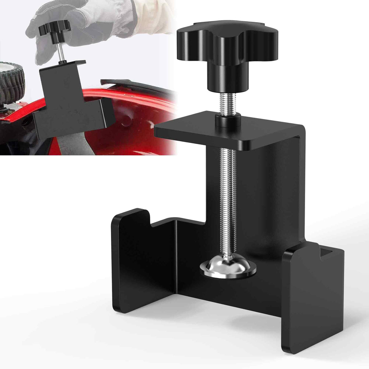 SporGain blade removal tool with easy-turn button for quick blade changes.