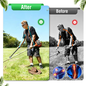 SporGain trimmer grip with bracket clamp keeps shaft secured during use.