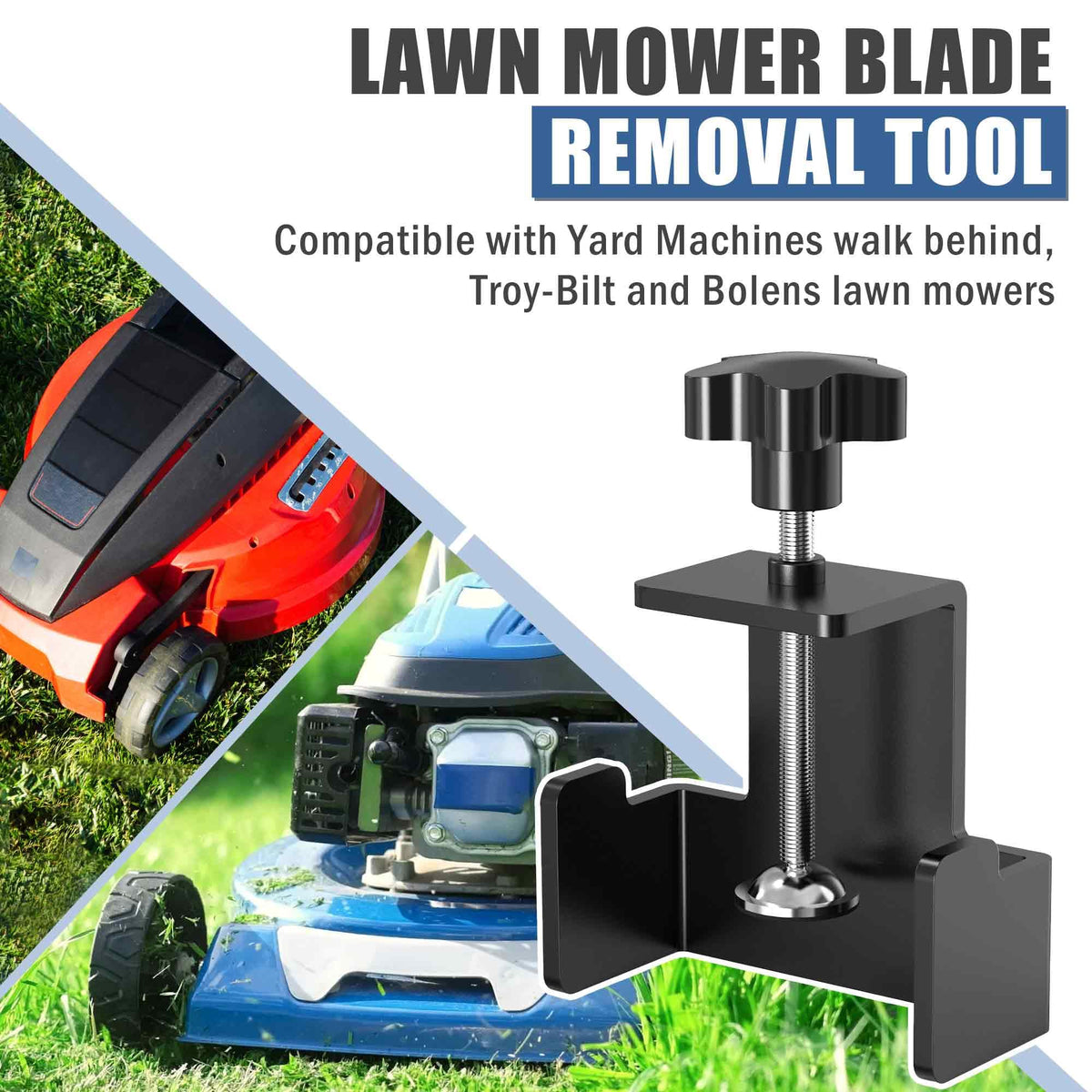 SporGain easy-to-use tool supports safe blade removal on 42-inch decks.