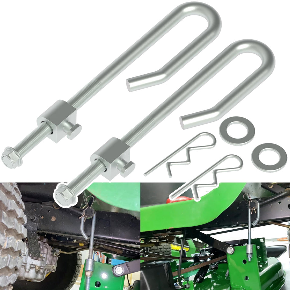 Sporthfish deck lift hanger rod left for John Deere mowers, stable mounting.