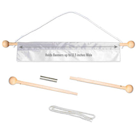 Sports Flags Pennants Company two-piece wood pole for easy setup.