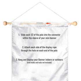 Sports Flags Pennants Company versatile pole converts flags to wall or window hanging.