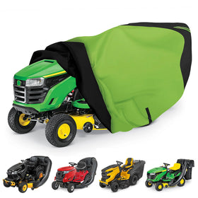 Sportuli riding mower cover with bagger attachment protects a 54-inch deck