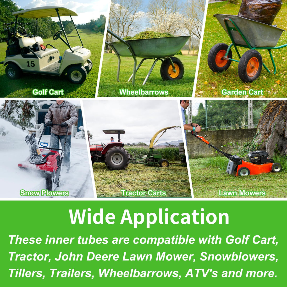 SPORTYOUTH universal-fit inner tube compatible with lawn mowers and more.