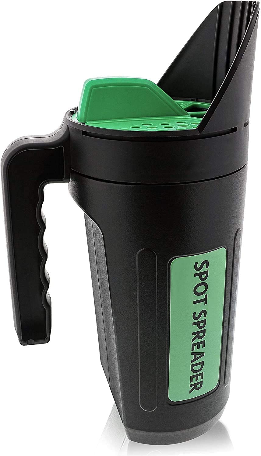 Spot Spreader hand spreader shaker for seed and salt, easy to pour and control application.