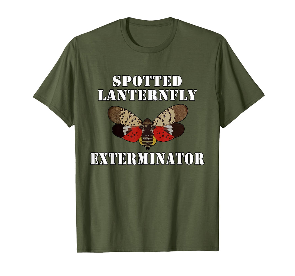 Spotted Lanternfly Shirt front graphic showing pest-control message and clear identification