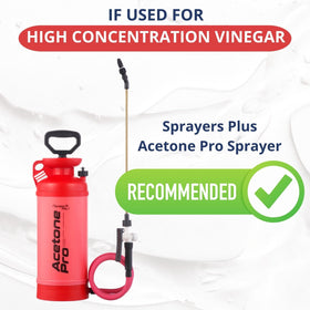 Sprayers Plus Acid Sprayer 2G not suitable for saltwater or vinegar use.