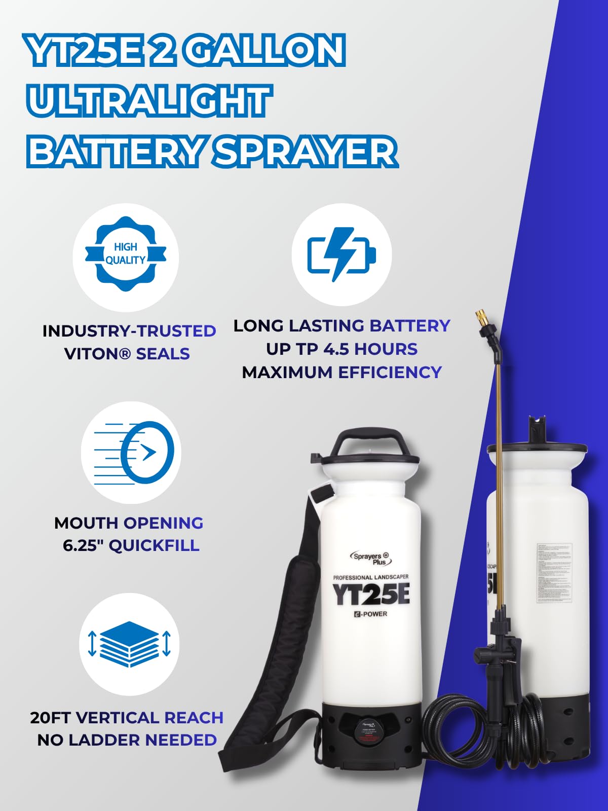 Long-distance spraying capability helps reach distant lawn edges without reloading