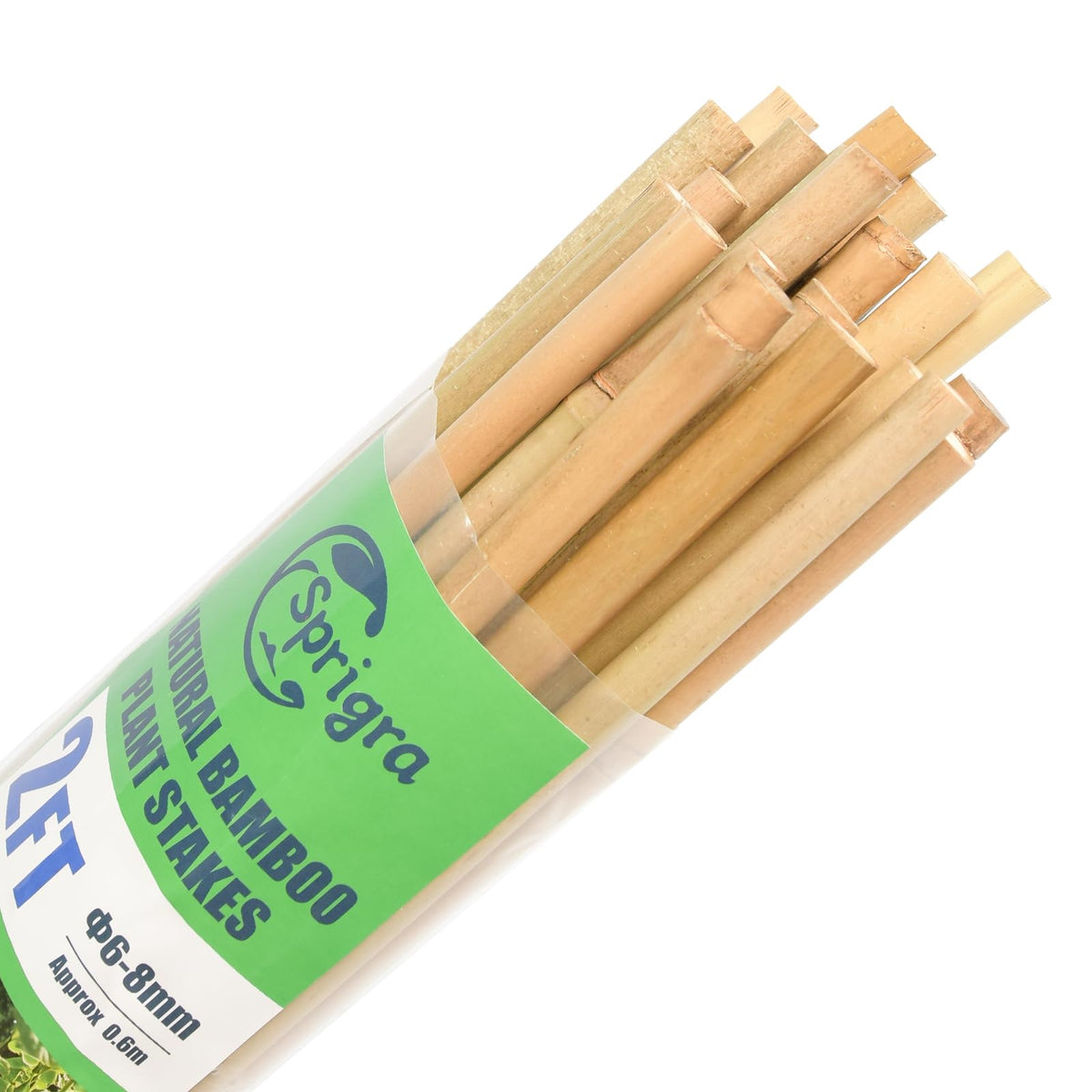 Sprigra bamboo stakes 2ft, 35-pack, providing sturdy support for climbing plants.