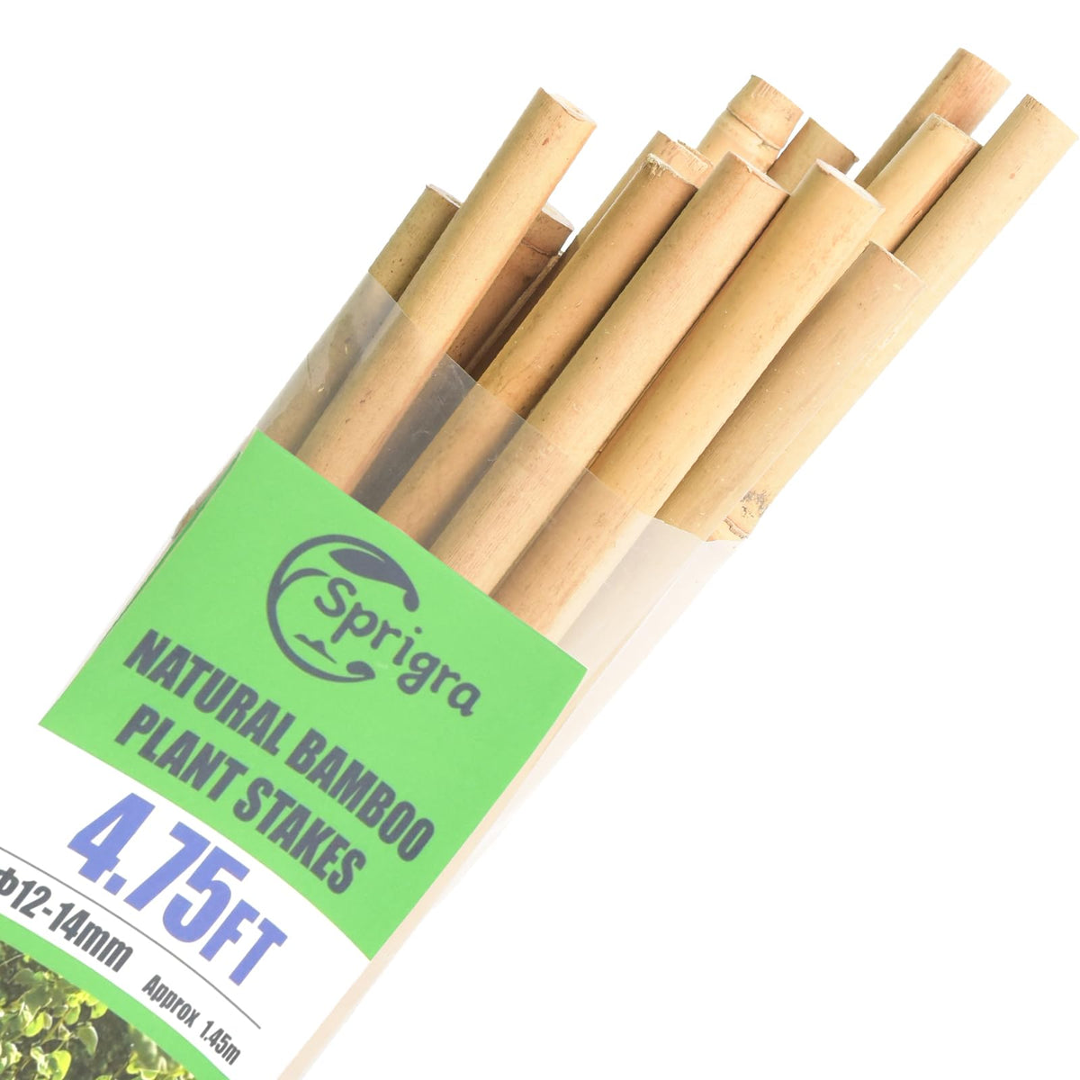 Sprigra bamboo stakes 57-inch length ready for sturdy plant support.