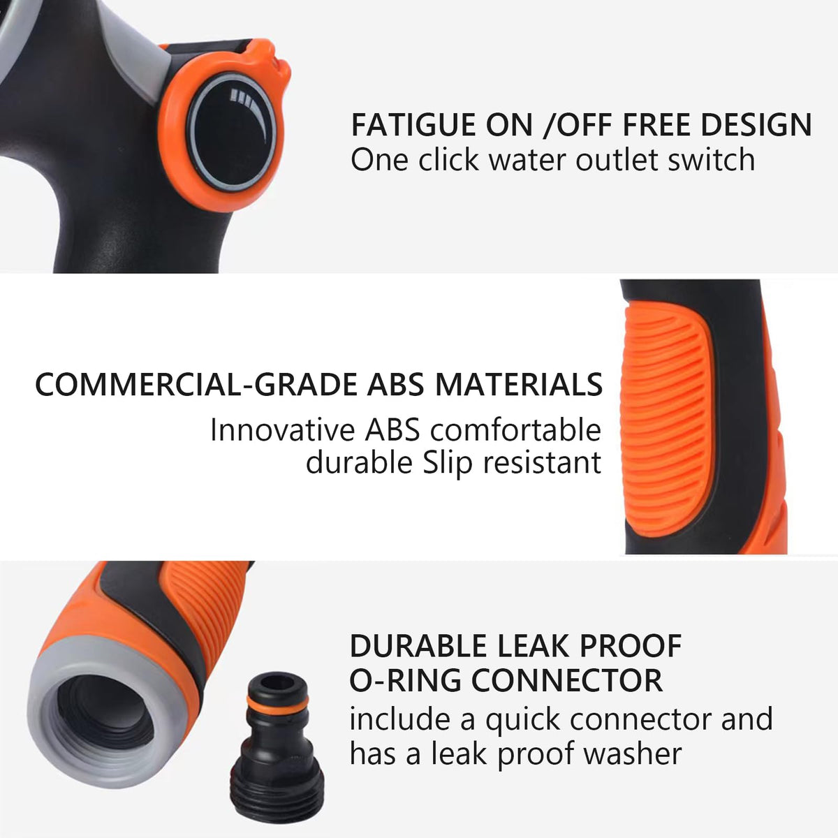 Standard 3/4" fitting ensures compatibility with most hoses