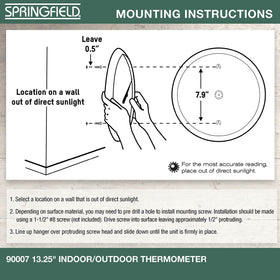 Bracket-mounted Springfield thermometer ready for wall or balcony installation.