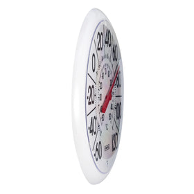 Weather-resistant Springfield thermometer with UV fade-resistant graphics for outdoor longevity.
