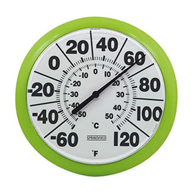 Springfield 8-inch dial thermometer for easy indoor and outdoor readings