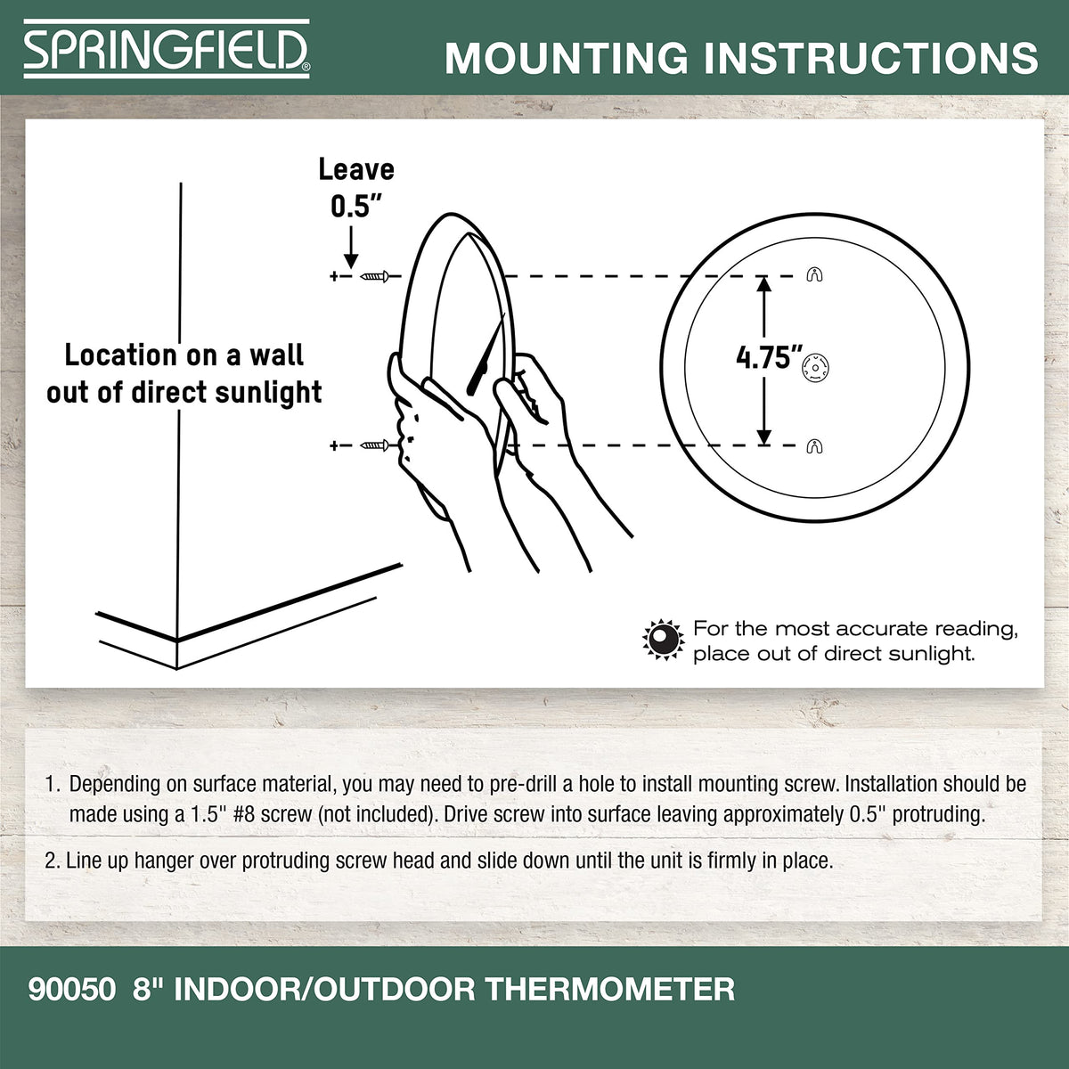 Springfield mercury-free thermometer offering safe, accurate temperature tracking.