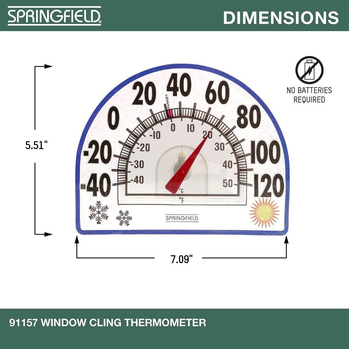 Springfield battery-free thermometer provides maintenance-free readings