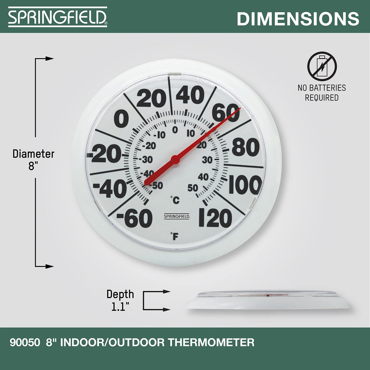 Springfield wireless thermometer with mounting option for flexible placement.