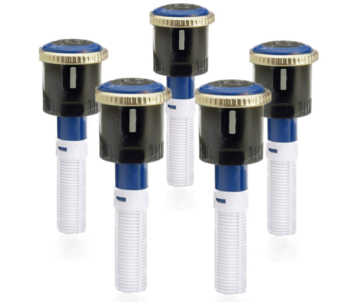 Hunter MP3000 rotary sprinkler head image showing 22-30 ft radius for efficient lawn irrigation.
