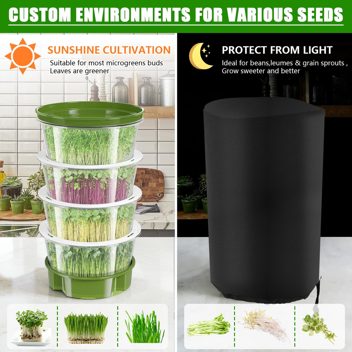 SprintGy four-layer design offers flexible harvesting from small to larger batches.