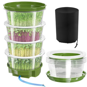 SprintGy 4-Tier Sprouts Kit stacked trays ideal for space-saving home gardening.