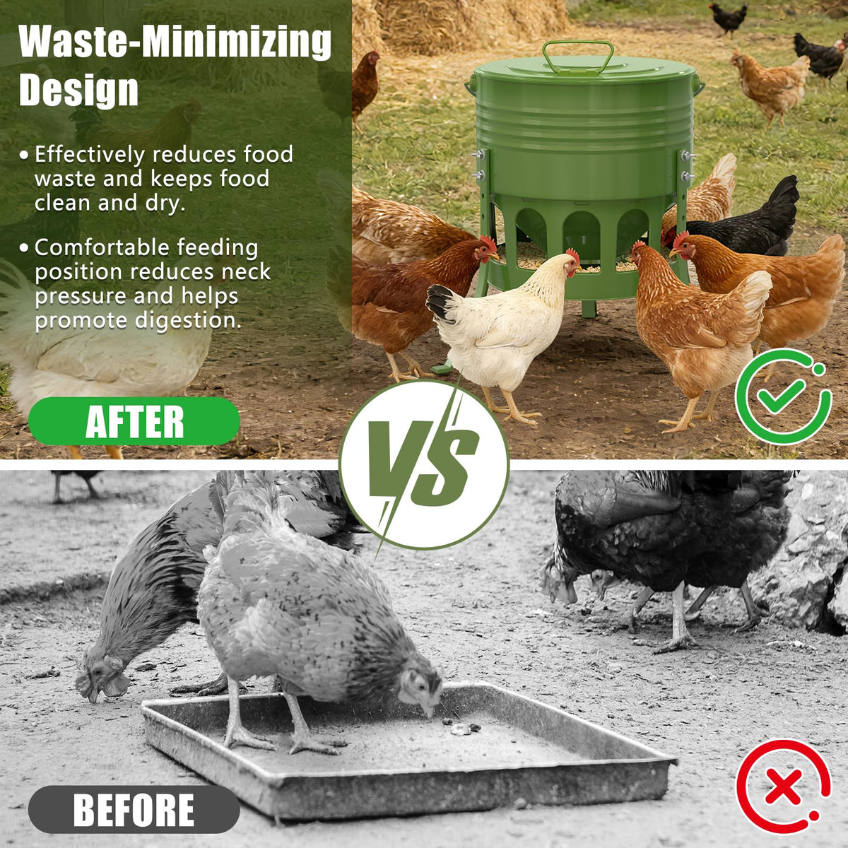 SprintGy rust-proof metal shell withstands outdoor use and rough coop conditions.
