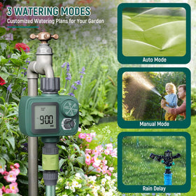 Sprobil hose timer in rain delay mode to pause watering during bad weather