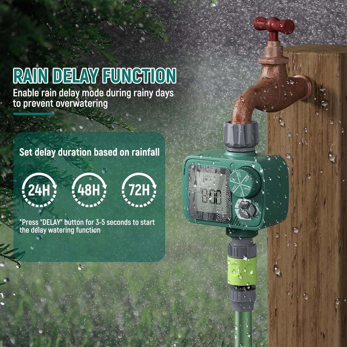 Sprobil weatherproof IP55 casing protects timer in all outdoor conditions