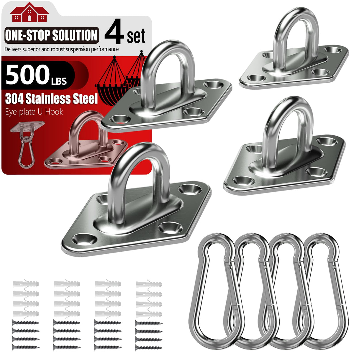 Sprookber pad-eye snap hook assembly for secure, rust-resistant connections.