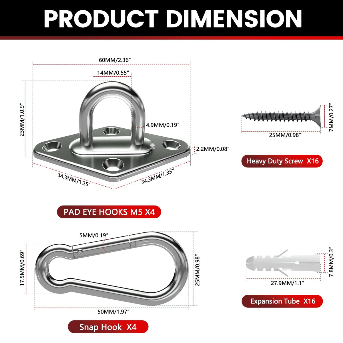 Sprookber stainless steel marine hardware for corrosion-resistant installations.