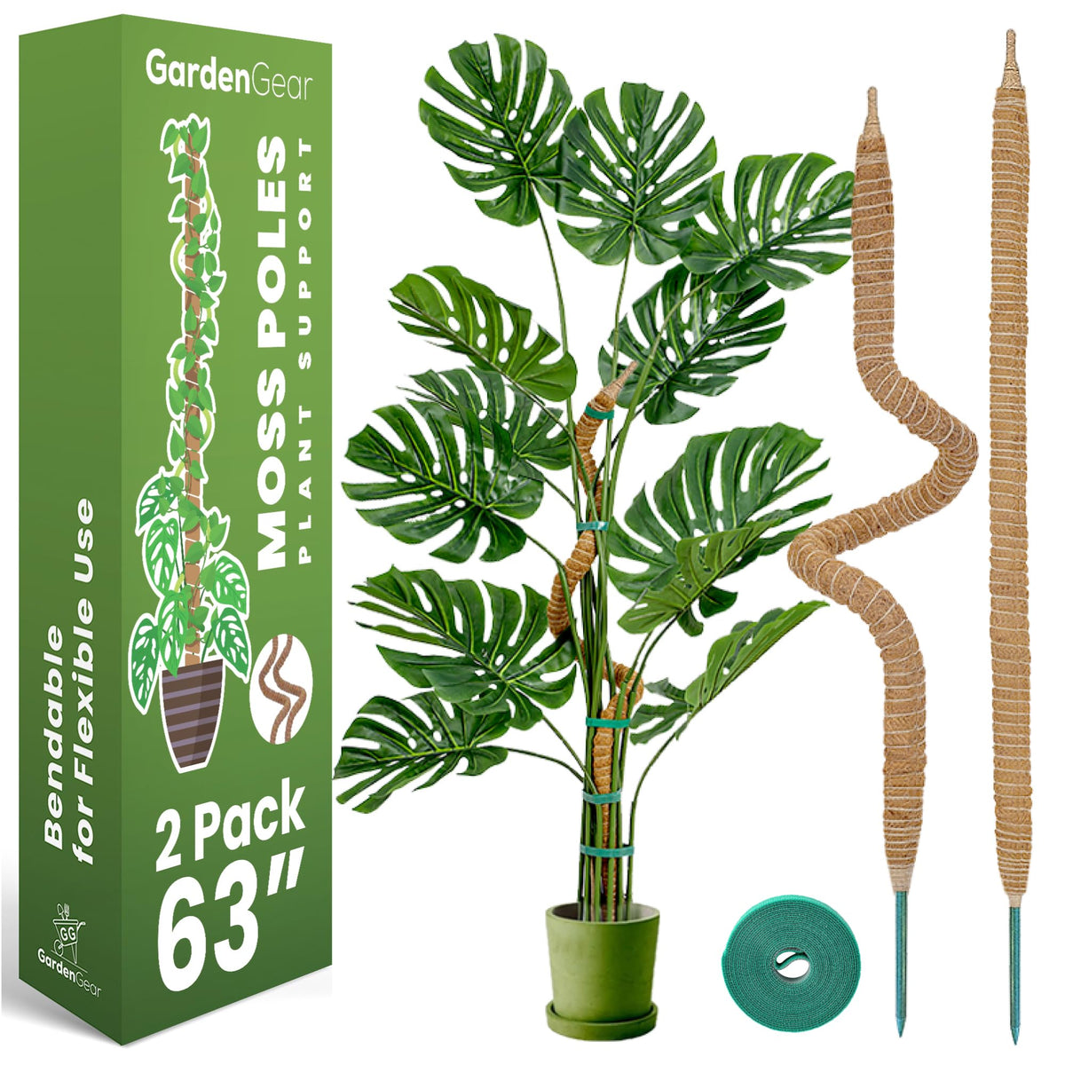 Sproot 63-inch moss pole pair ready to support vertical climbing plants.